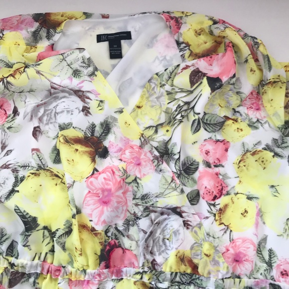 INC Womens Plus Long Sleeves Floral Print Dress - Picture 5 of 7